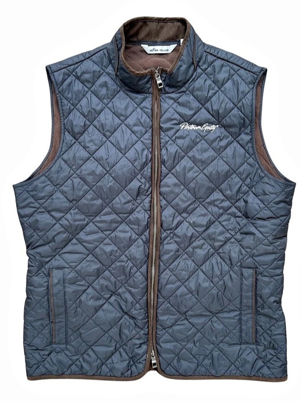 Peter Millar Essex Quilted Vest Men’s Fleece Lined Size Large Platinum Equity